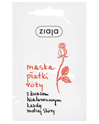 ZIAJA Maska s kyselinou hyalurónovou Okvetné lístky ruží 7ml