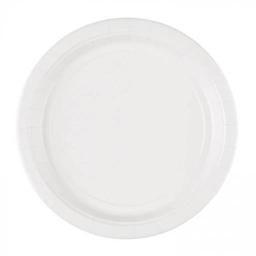 Biele papierové taniere 23 cm/8 ks