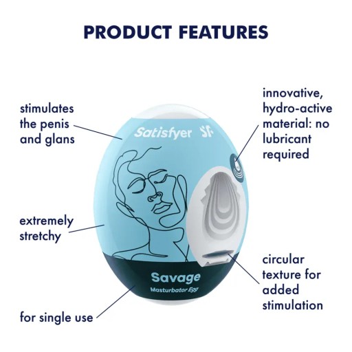 Satisfyer Masturbator Egg Savage masturbátor v tvare vajíčka