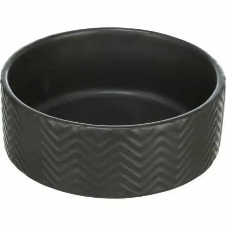 Keramická miska, pre psov/mačky, matná čierna, 0,4 l/o 13 cm