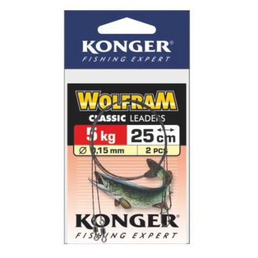 Konger Tungsten Leaders 25cm/5kg (2 ks.)