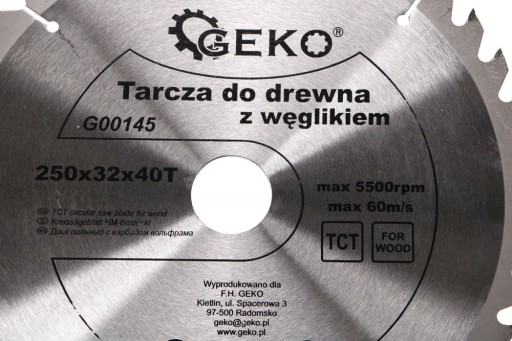 Kotúč na drevo 250x32x40T GEKO G00145