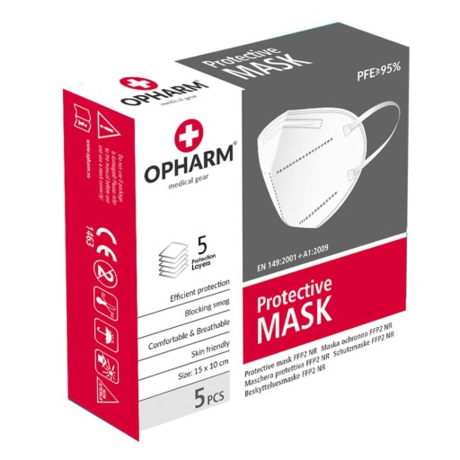 Protiprachová polomaska Opharm FFP2, 5 ks