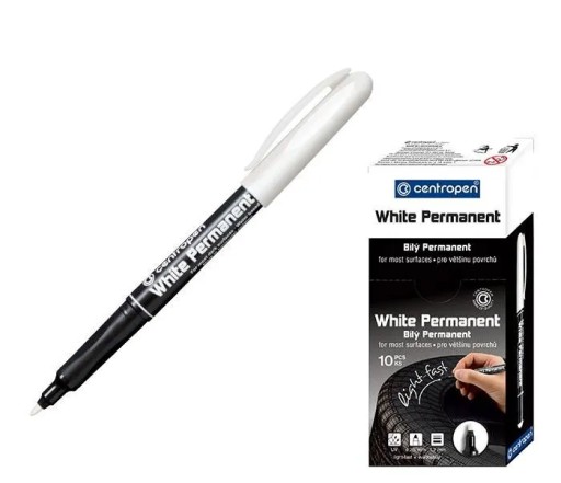 MARKER permanentný popisovač permanentný permanentný Centropen 1,2mm BIELY