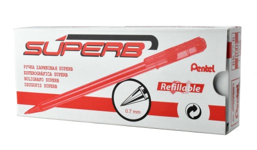 Guľôčkové pero Pentel BK77, 0,7 mm, červené