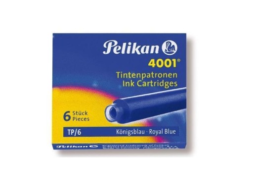 Náplne do plniacich pier Krátke náplne MODRÉ 6 KS Pelikan x3 bal