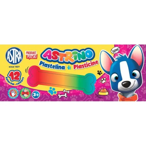 Školská plastelína Astra Astrino MIX FAREB 12 KS PÚZRIEK MIX VZOROV x 2
