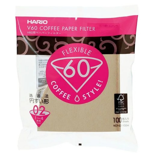 HARIO PAPIEROVÉ FILTRE NA ODKAPÁVANIE HNEDÉ V60-02 100 ks