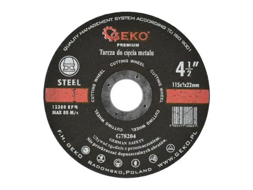 Geko G78204 rezací kotúč na kov 115x22,2mm