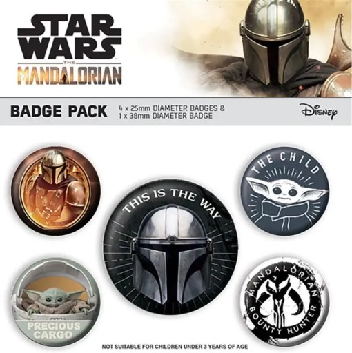 Špendlíky do ruksaku Star Wars The Mandalorian 5 ks