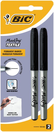 BiC Značenie Značkovač na textil 0,9mm permanentný ČIERNA 2 ks.