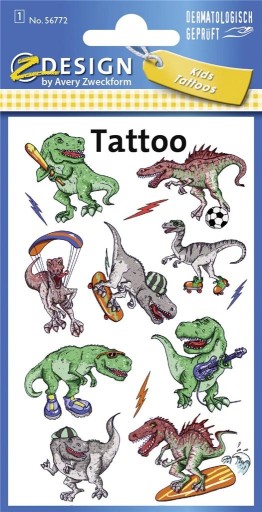 Tetovanie dinosaurov Avery z-design pre deti