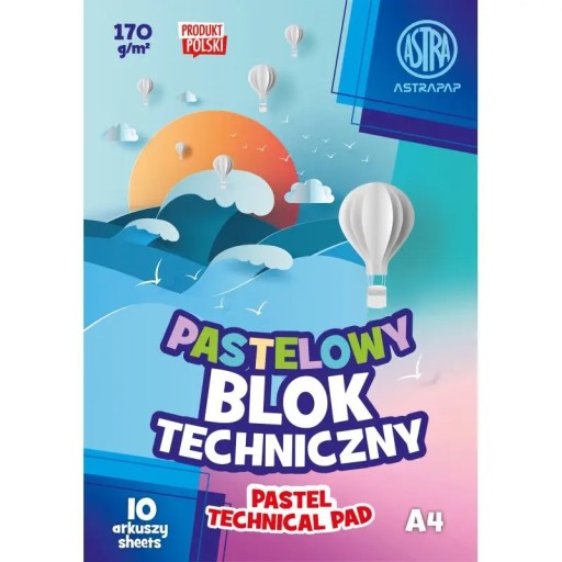 Pastelová farba technický blok A4 10 listov 170g Astrapap