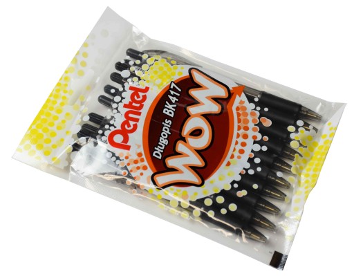Pentel BK417 výsuvné guľôčkové pero, čierne, 10 ks