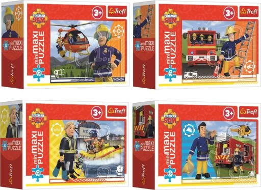 PUZZLE 20 kusov HRDINSKÝ HASIČ SAM MINI MAXI MIX