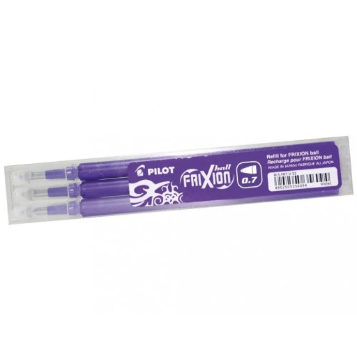 PILOT FRIXION Vymazateľná vložka 0,7 mm 3 kusy FIALOVÁ