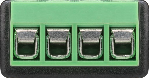 4-pinová svorkovnica, 3,5 mm jack zásuvka