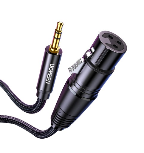 UGREEN ZVUKOVÝ KÁBEL XLR DO MINI jacku 3,5 mm pletaný kábel 1 m