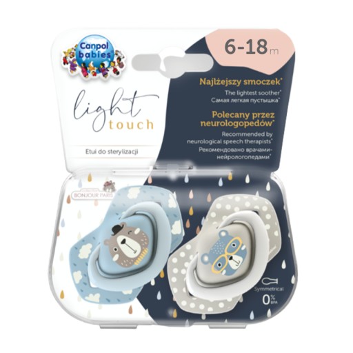 Canpol Baby cumlík silikónový 6-18m symetrický BONJOUR PARIS 2 ks22/648