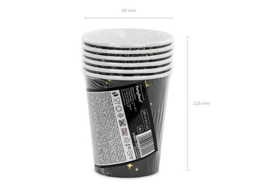 Poháre, čierne, 260 ml (1 balenie / 6 ks)