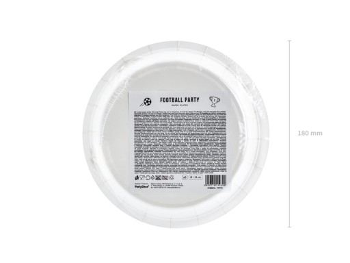 Papierové taniere Futbal 18cm 6ks Narodenin