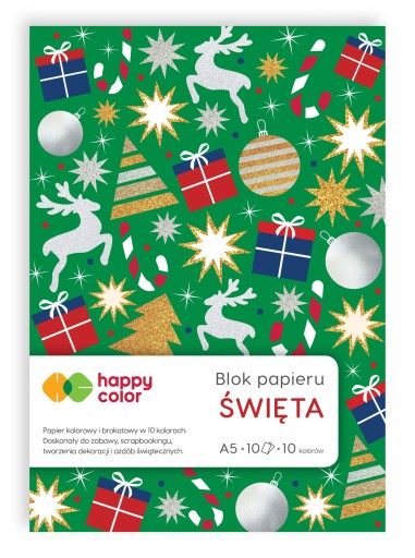 Papierová podložka Happy Color A5 XMAS efektový blok
