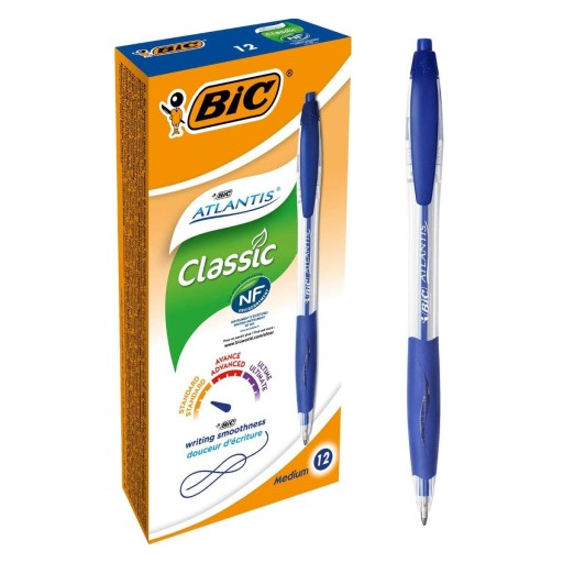 BIC ATLANTIS automatické guľôčkové pero modré 1ks x 2