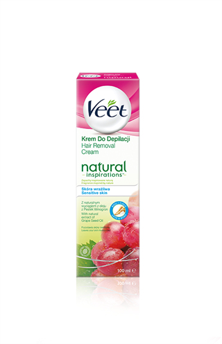 VEET Natural Inspirations Depilačný krém na nohy pre citlivú pokožku 100 ml
