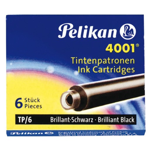 UNIVERZÁLNE KRÁTKE NÁBOJE PELIKAN 4001 ČIERNA TP/6 301218 - 6 ks