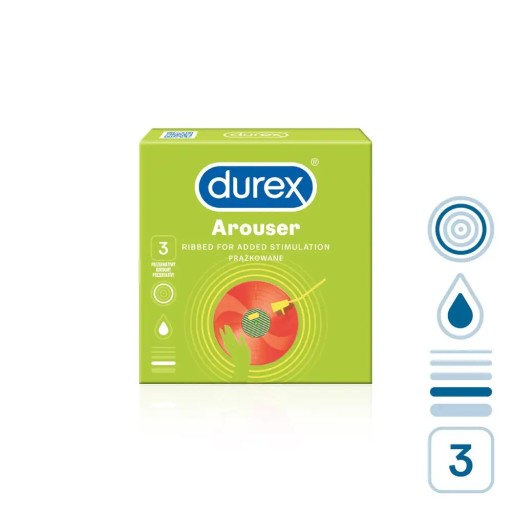DUREX Arouser kondómy, rebrované, 3 ks