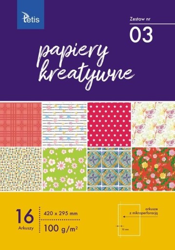 Kreatívny papier A3 sada č.03, 16 listov