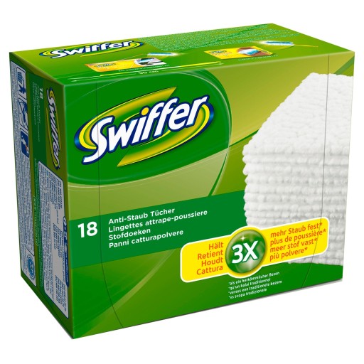 SWIFFER SUCHÉ OBLEČENIE NÁHRADA ZA MOP 18 KS MAGNET NA PRACH VLASY