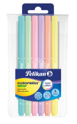 Pastelové fixky Colorella Star, 6ks PELIKAN
