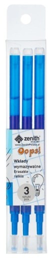 3 vymazateľné náplne pera Astra OOPS! Klasická 0,6mm MODRÁ