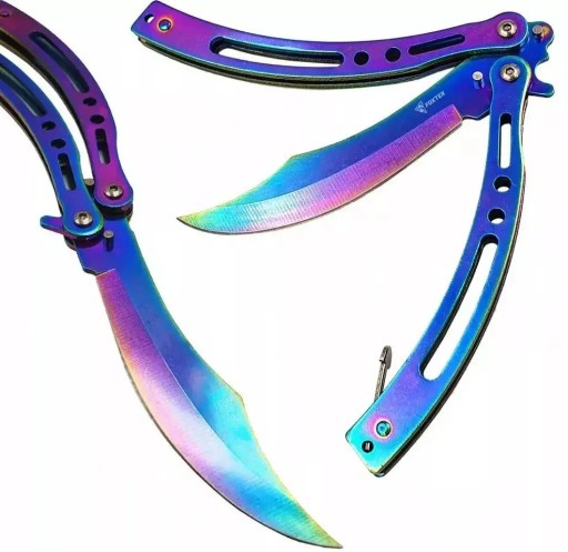 Tréningový nôž MOTÝĽ DÚHOVÝ FADE 23CM