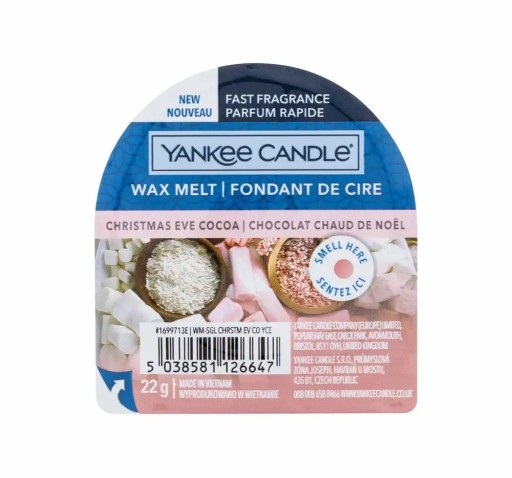 Yankee Candle VIANOČNÝ KAKAOVÝ voňavý vosk, doba horenia až 10 hodín