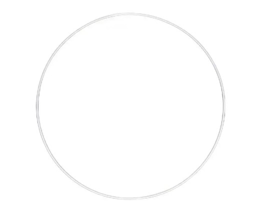 Kovový prsteň, 40 cm biely