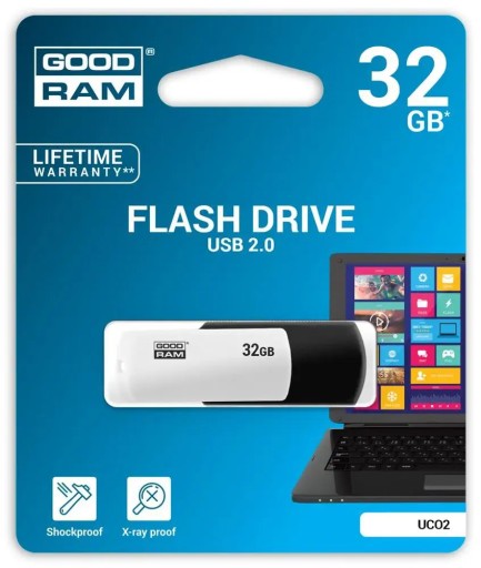 GOODRAM UCO2-0320KWR11 kľúč 32 GB USB 2.0 biely