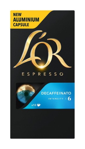 KÁVOVÉ KAPSULKY bez kofeínu Nespresso L'OR Decaffeinato 10 ks.