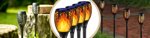 LED solárna lampa Fire Effect FLAME TORCH