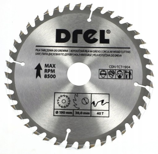 Kotúčová píla Drel CON-TCT-1904 na drevo 190x30mm