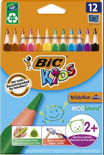 BIC Evolution Triangle Ceruzky THICK Box s 12 farbami
