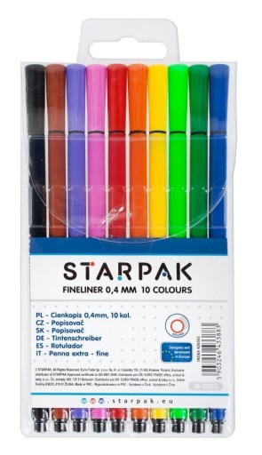 Jemné linky 10 farieb okrúhle 0,4 mm STARPAK