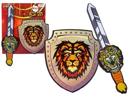 Knight Set Štít meča EVA penový lev 2 ks.