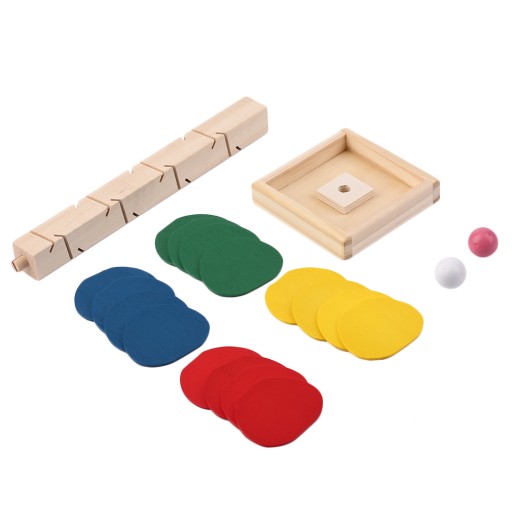 Náučný strom, drevené kocky, guľôčková dráha, Montessori guľôčková dráha