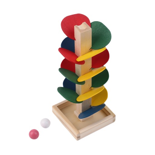 Náučný strom, drevené kocky, guľôčková dráha, Montessori guľôčková dráha