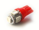 24V červená T10 W5W 5 LED x 5050 SMD