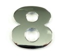 8, ČÍSLA ČÍSLA PÍSMENÁ CHROME 3D NÁLEPKY ZNAK