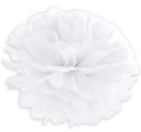 Papierová bambulka Guľa na ozdobu, biela, 50 cm
