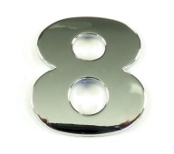 8, ČÍSLA ČÍSLA PÍSMENÁ CHROME 3D NÁLEPKY ZNAK